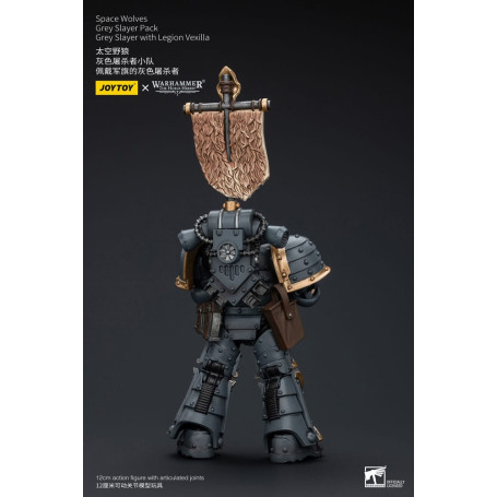 JoyToy Space Marine - Lupi Spaziali - Pacchetto Cacciatore Grigio - Cacciatore Grigio con Legione Vexilla 1/18