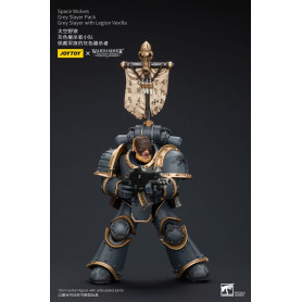 JoyToy Space Marine - Lupi Spaziali - Pacchetto Cacciatore Grigio - Cacciatore Grigio con Legione Vexilla 1/18
