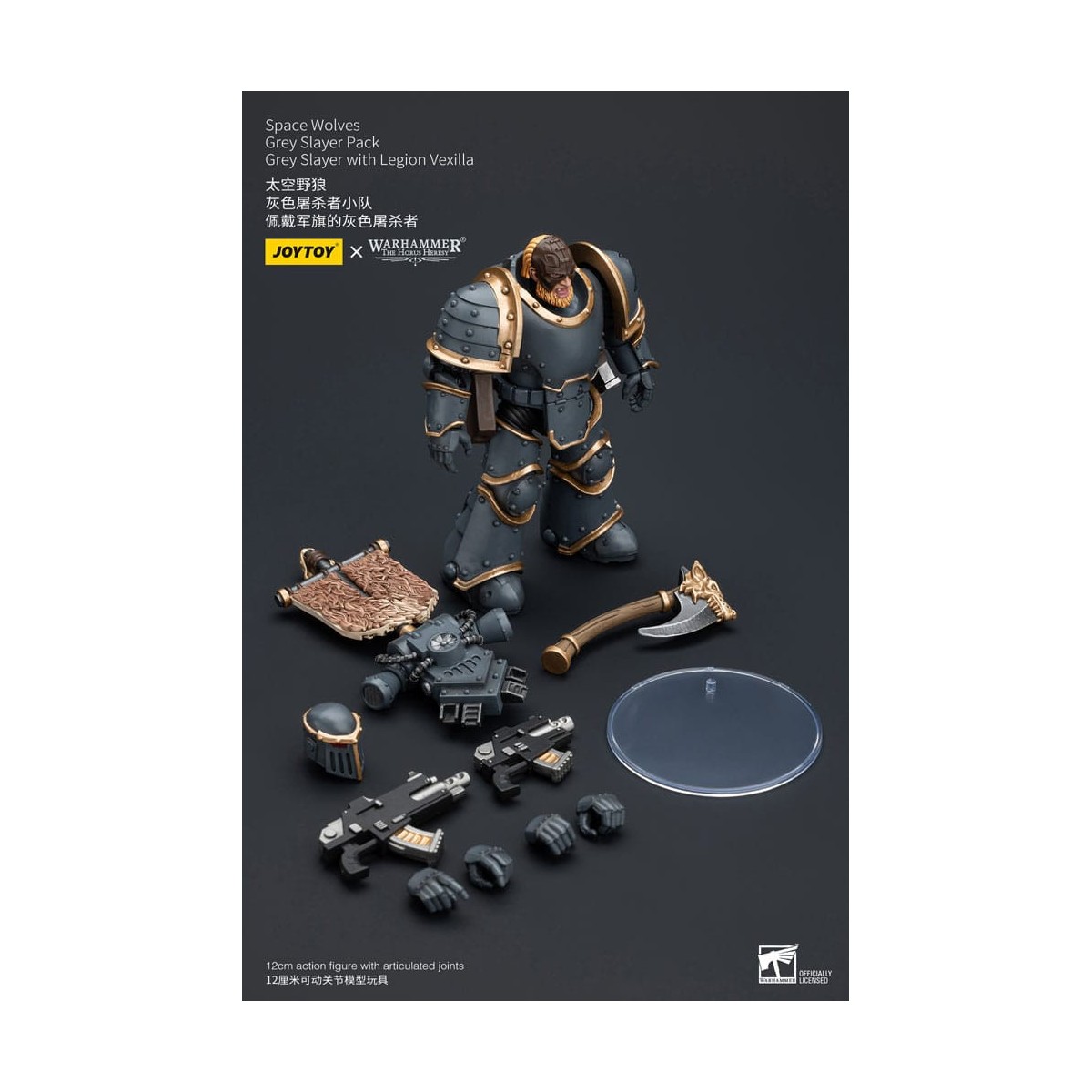 JoyToy Space Marine - Lupi Spaziali - Pacchetto Cacciatore Grigio - Cacciatore Grigio con Legione Vexilla 1/18
