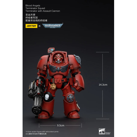 JoyToy Space Marines - Squadra Terminator degli Angeli del Sangue - Terminator con canone d'assalto 1/18 - Warhammer 40K
