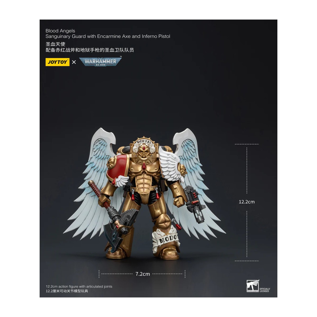 JoyToy Space Marines - Guardia Sanguinaria degli Angeli del Sangue - Guardia Sanguinaria con Ascia 2 1/18 - Warhammer 40K