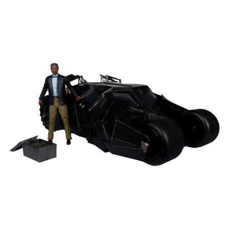 Mc Farlane - Multiverso DC - Bicchiere con etichetta dorata Lucius Fox 1/12 (Il Cavaliere Oscuro)