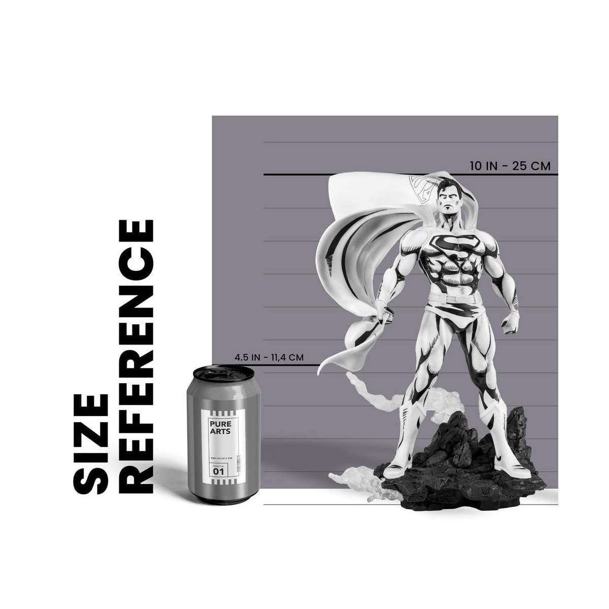 Pure Arts - Statuetta PX - Superman versione bianco e nero 1/8