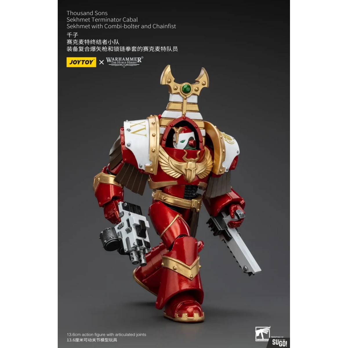 JoyToy Space Marine - Mille figli Sekhmet Terminator Cabal - Sekhmet con mitragliatrice e pugno a catena - L'Eresia di Horus