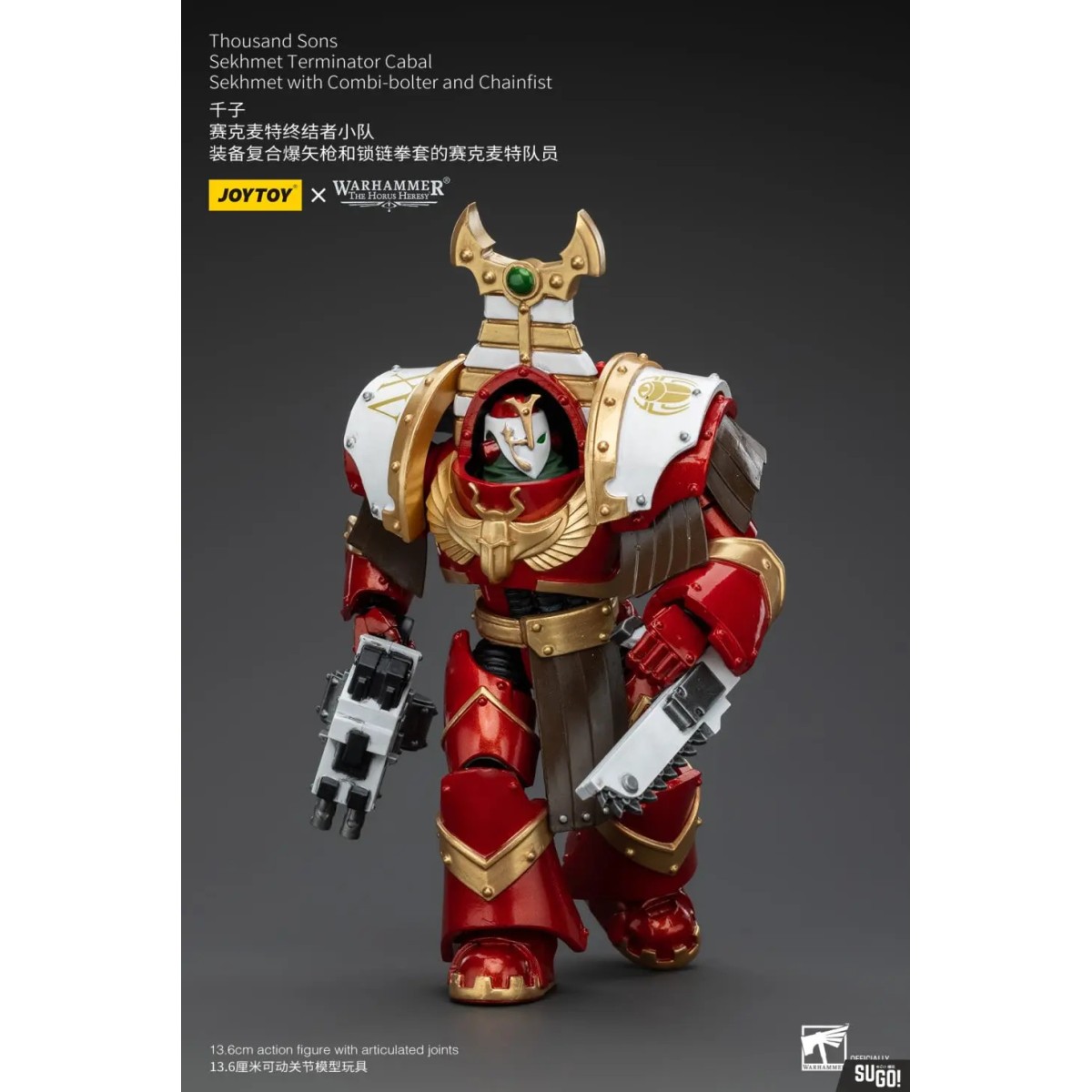 JoyToy Space Marine - Mille figli Sekhmet Terminator Cabal - Sekhmet con mitragliatrice e pugno a catena - L'Eresia di Horus