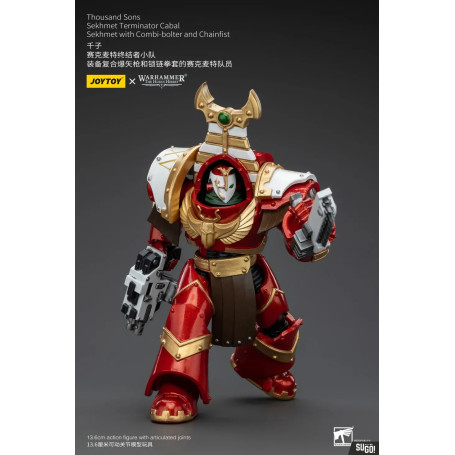 JoyToy Space Marine - Mille figli Sekhmet Terminator Cabal - Sekhmet con mitragliatrice e pugno a catena - L'Eresia di Horus