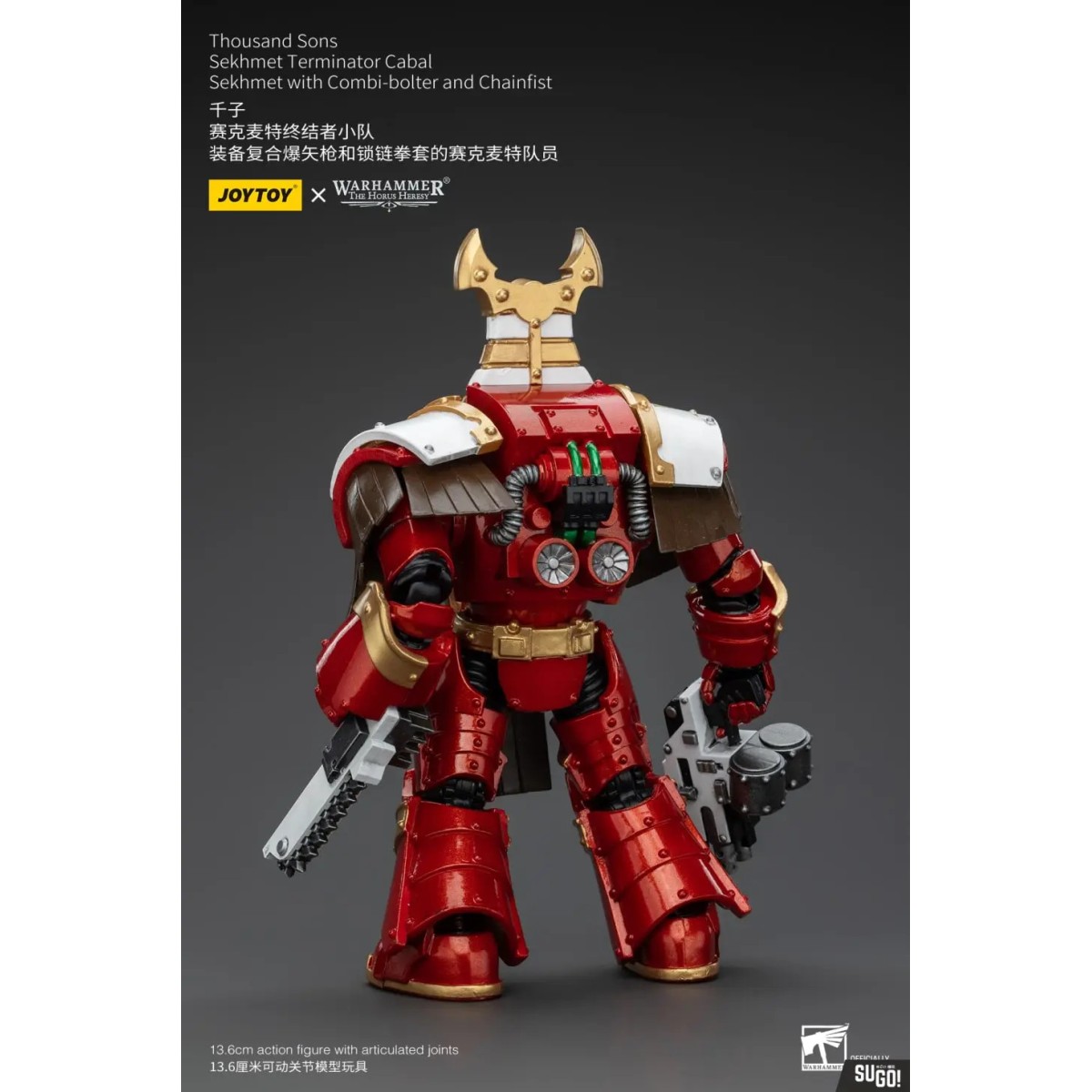 JoyToy Space Marine - Mille figli Sekhmet Terminator Cabal - Sekhmet con mitragliatrice e pugno a catena - L'Eresia di Horus