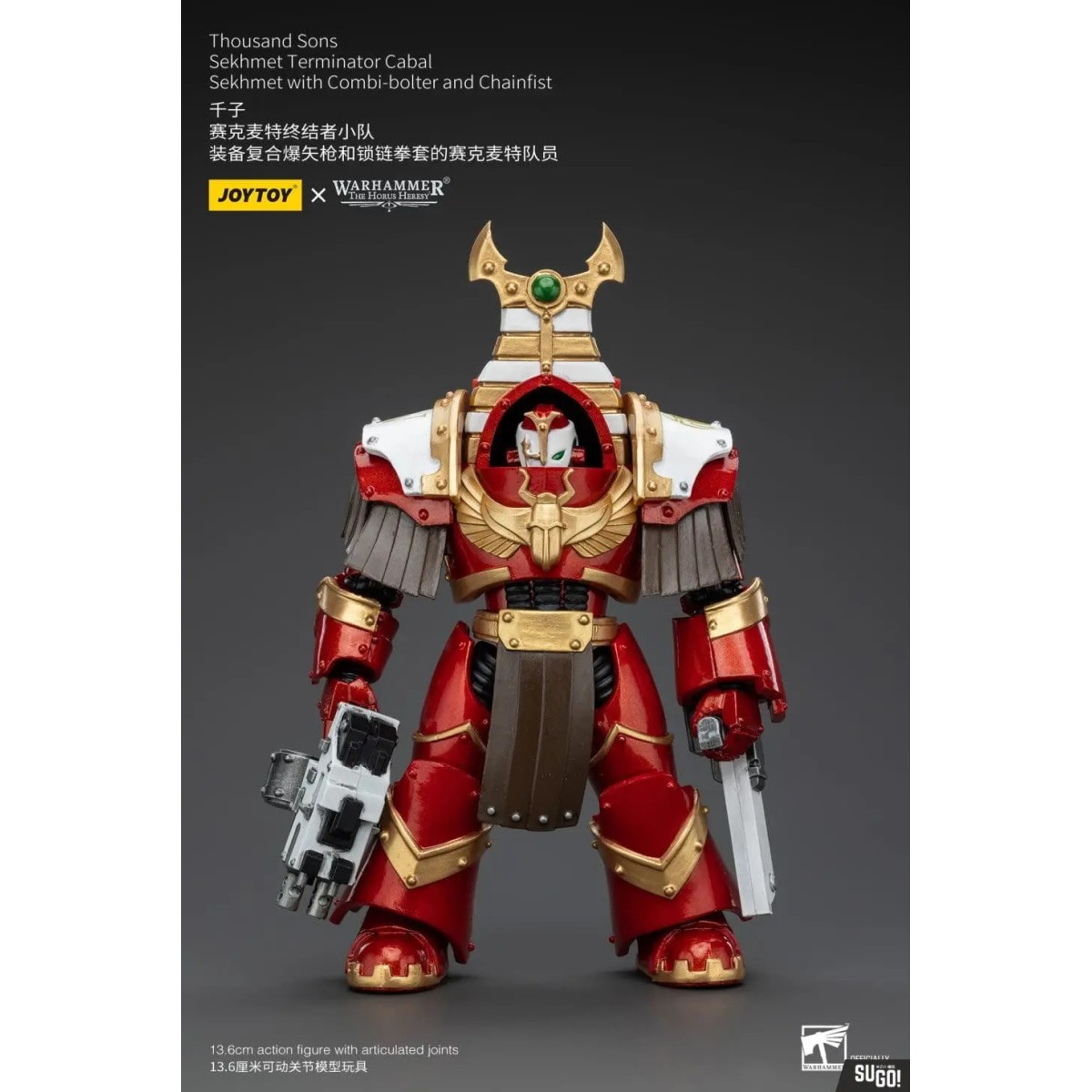 JoyToy Space Marine - Mille figli Sekhmet Terminator Cabal - Sekhmet con mitragliatrice e pugno a catena - L'Eresia di Horus