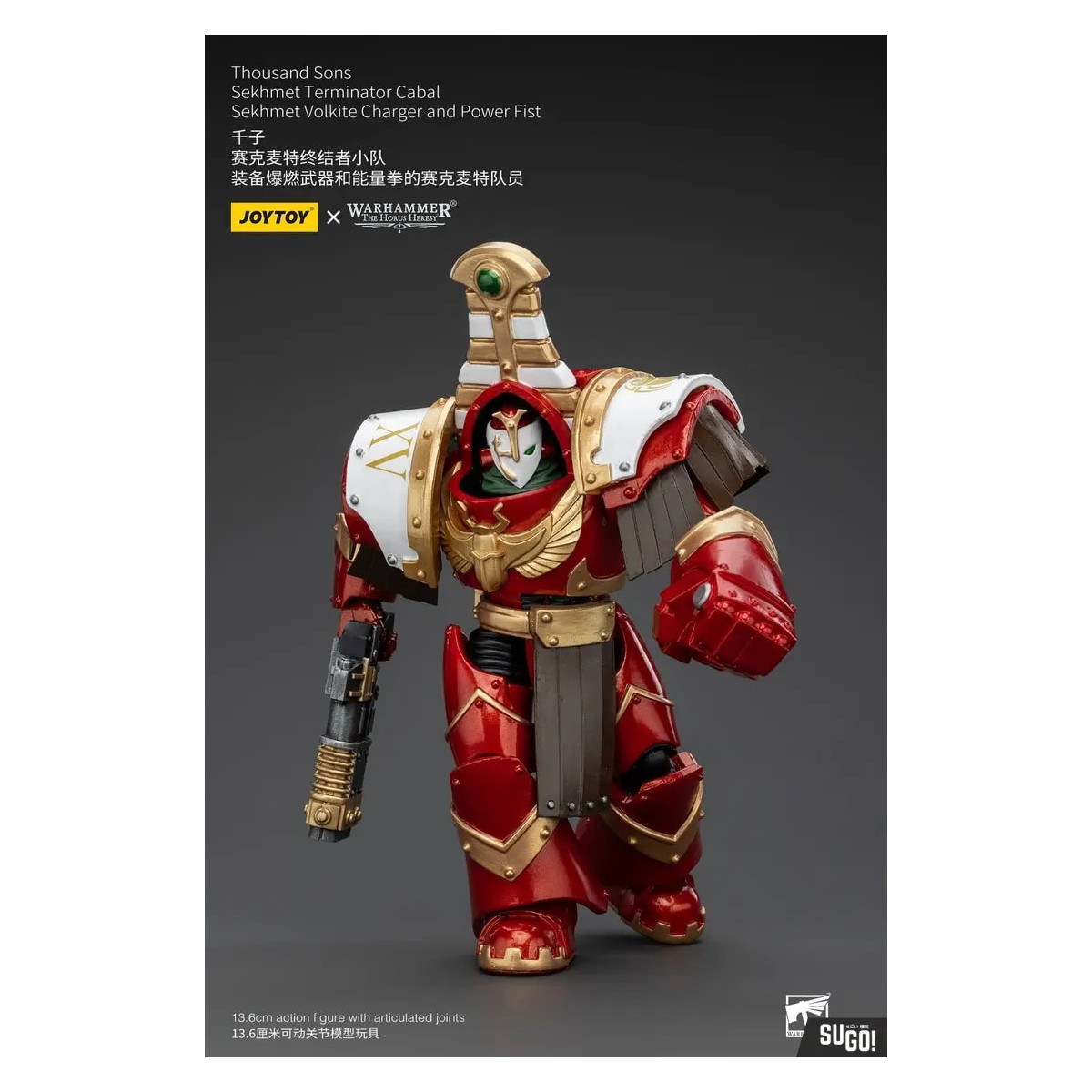 JoyToy Space Marine - Mille figli Sekhmet Terminator Cabal - Sekhmet con caricatore Volkite e pugno di potere
