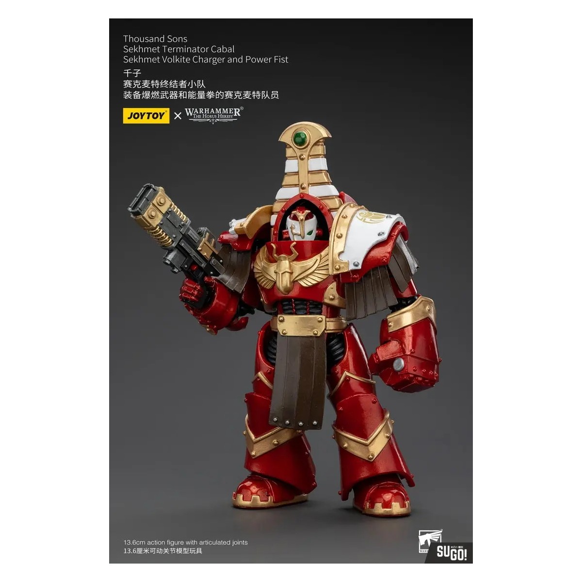 JoyToy Space Marine - Mille figli Sekhmet Terminator Cabal - Sekhmet con caricatore Volkite e pugno di potere