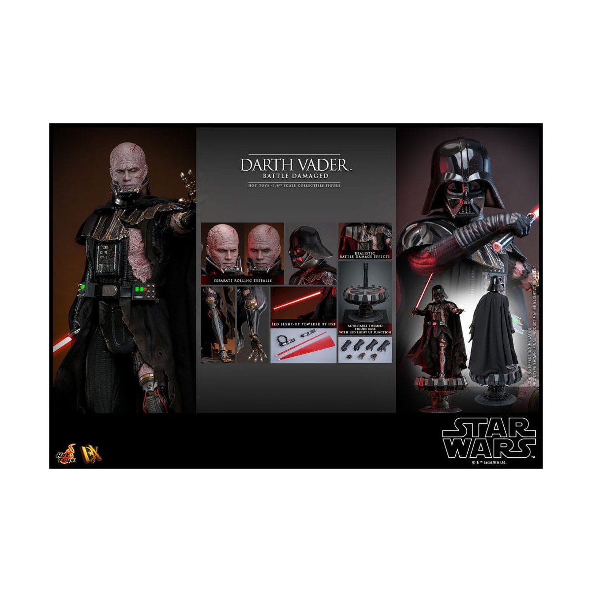 Hot toys Star Wars: Darth Vader Battaglia Danneggiata MMS 1/6