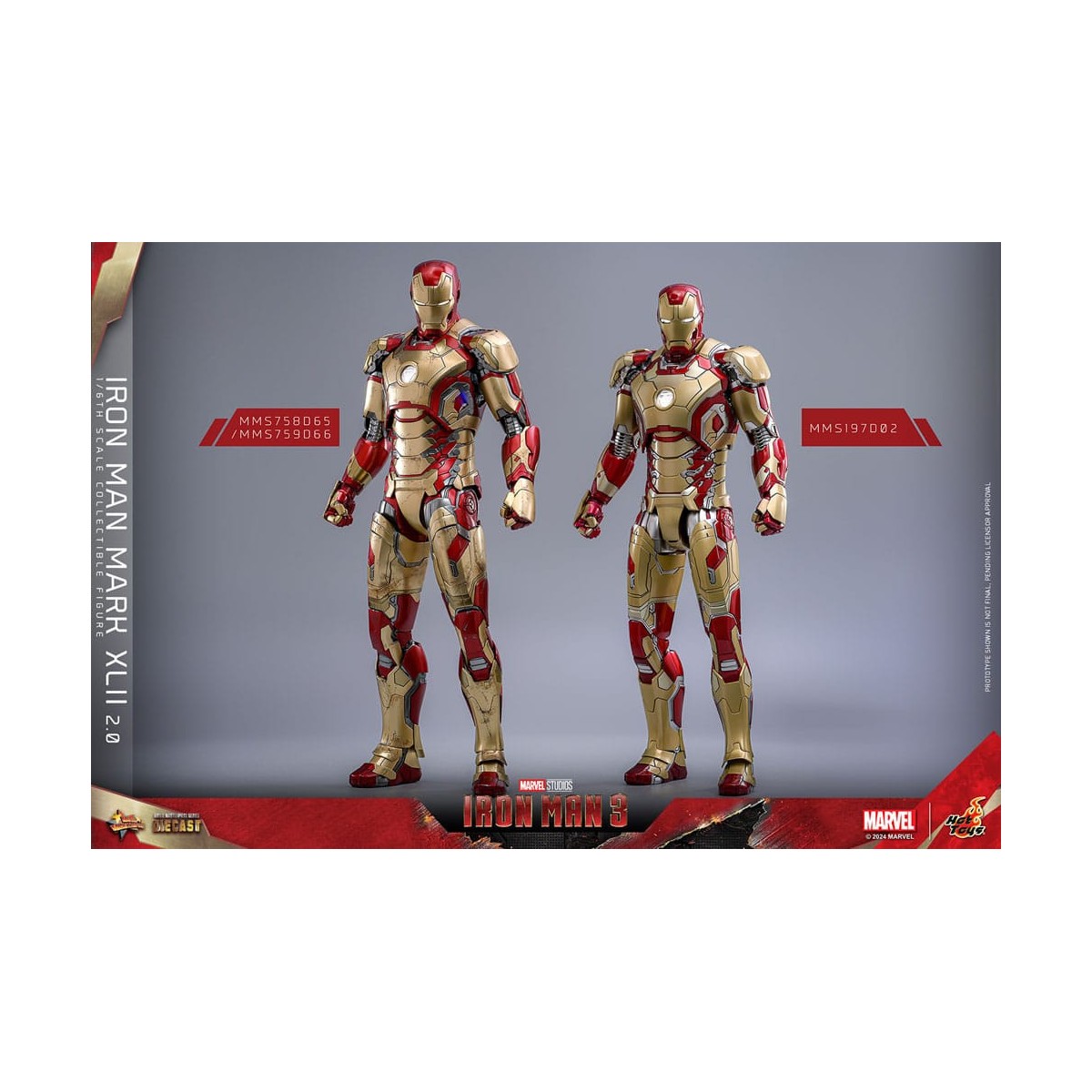 Hot Toys - Iron Man 3 - Mark XLII 2.0 die cast MMS 1/6 - Mark 42