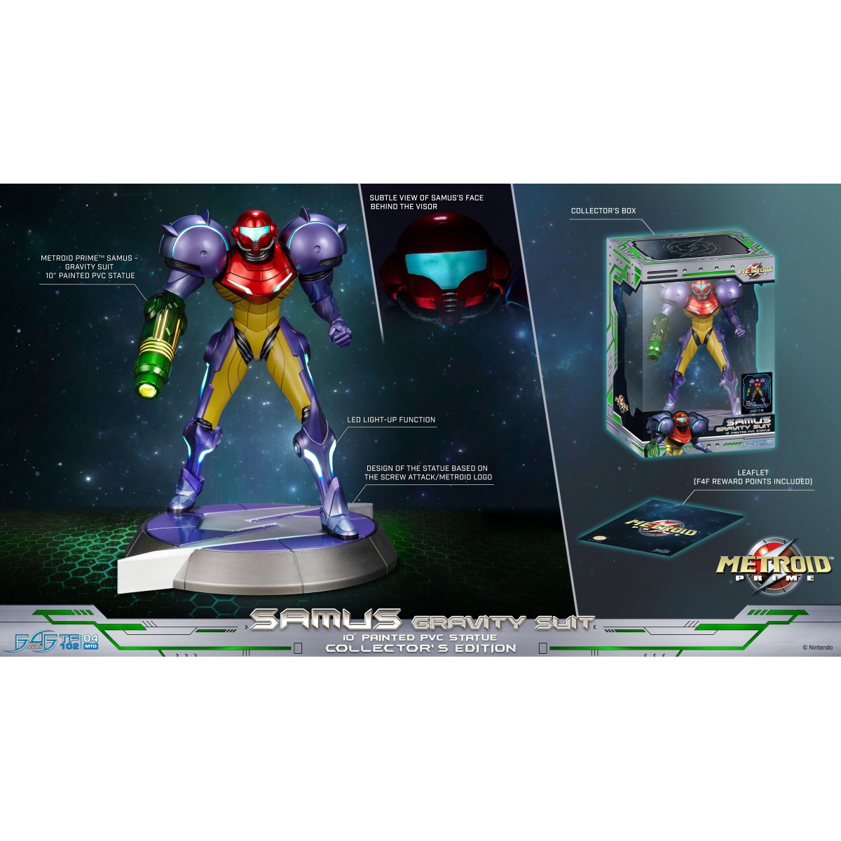 First 4 Figures - Metroid - Statua in PVC di SAMUS GRAVITY SUIT in edizione da collezione