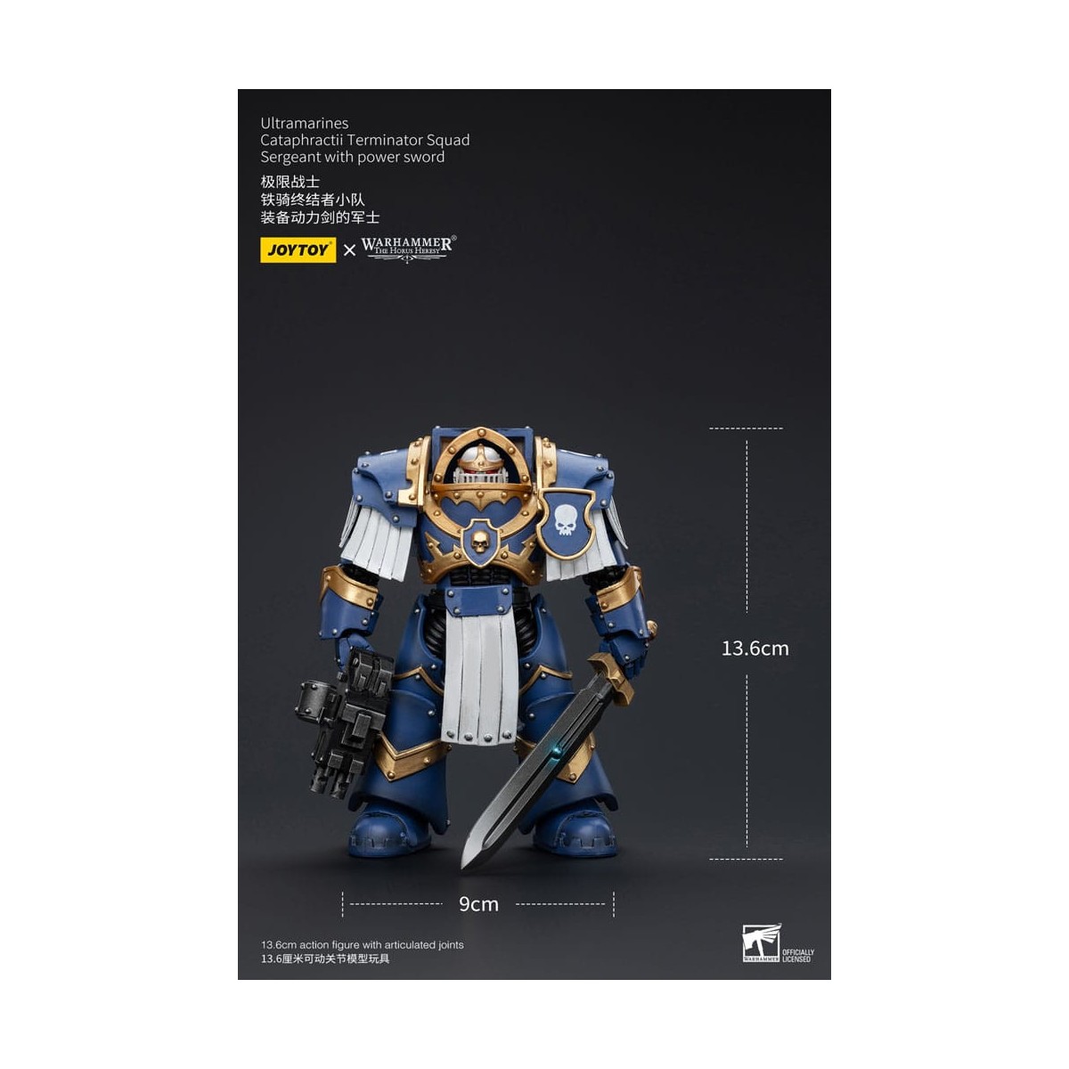 JoyToy - Space Marine - Ultramarines - Squadra Cataphractii Terminator - Sergente con spada di potere 1/18