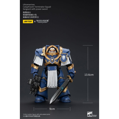 JoyToy - Space Marine - Ultramarines - Squadra Cataphractii Terminator - Sergente con spada di potere 1/18
