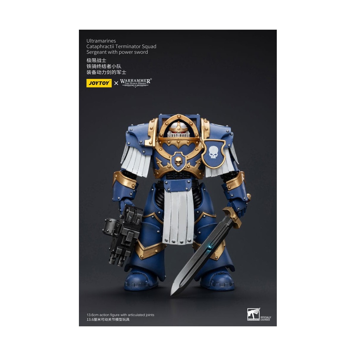 JoyToy - Space Marine - Ultramarines - Squadra Cataphractii Terminator - Sergente con spada di potere 1/18