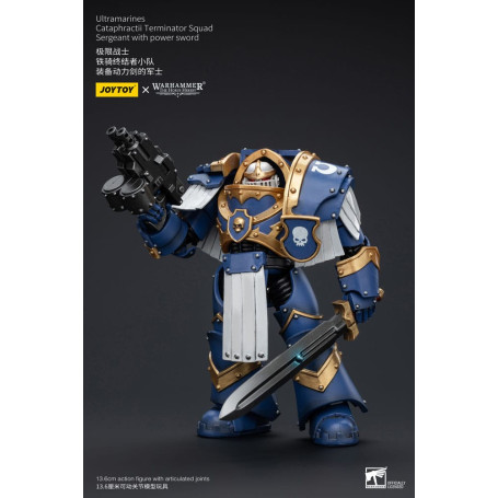 JoyToy - Space Marine - Ultramarines - Squadra Cataphractii Terminator - Sergente con spada di potere 1/18