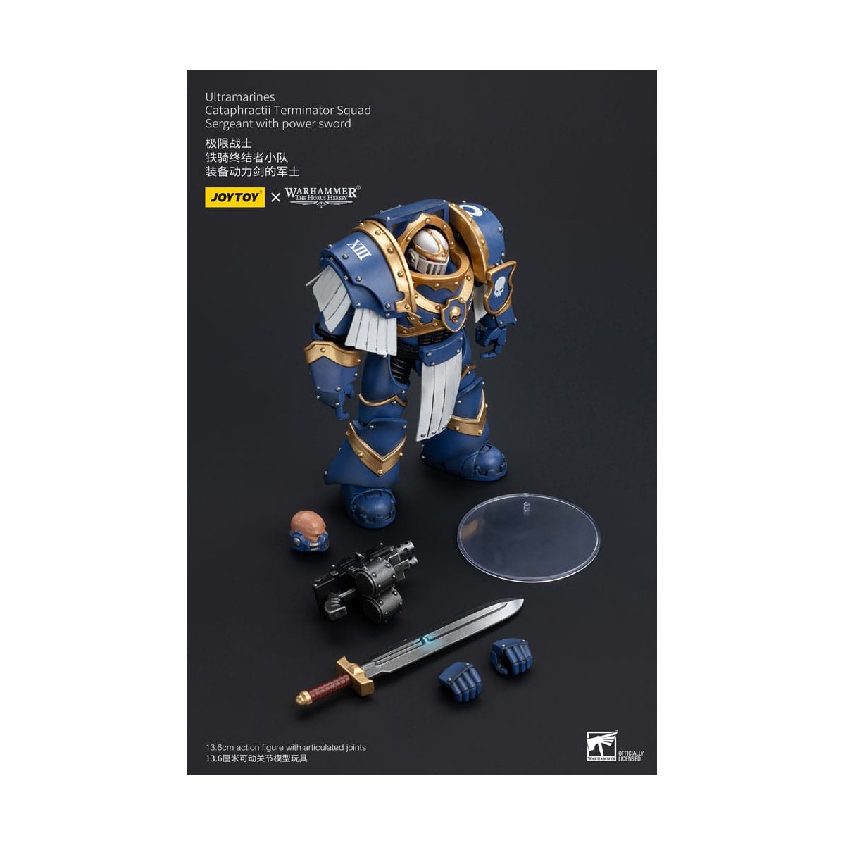 JoyToy - Space Marine - Ultramarines - Squadra Cataphractii Terminator - Sergente con spada di potere 1/18