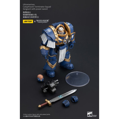 JoyToy - Space Marine - Ultramarines - Squadra Cataphractii Terminator - Sergente con spada di potere 1/18