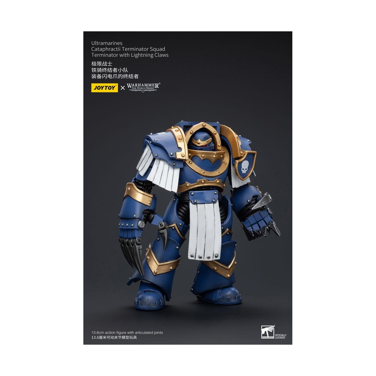 JoyToy - Space Marine - Ultramarines - Squadra Cataphractii Terminator - Terminator con artigli fulminanti 1/18