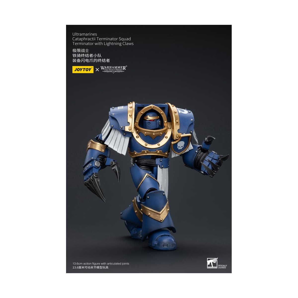 JoyToy - Space Marine - Ultramarines - Squadra Cataphractii Terminator - Terminator con artigli fulminanti 1/18