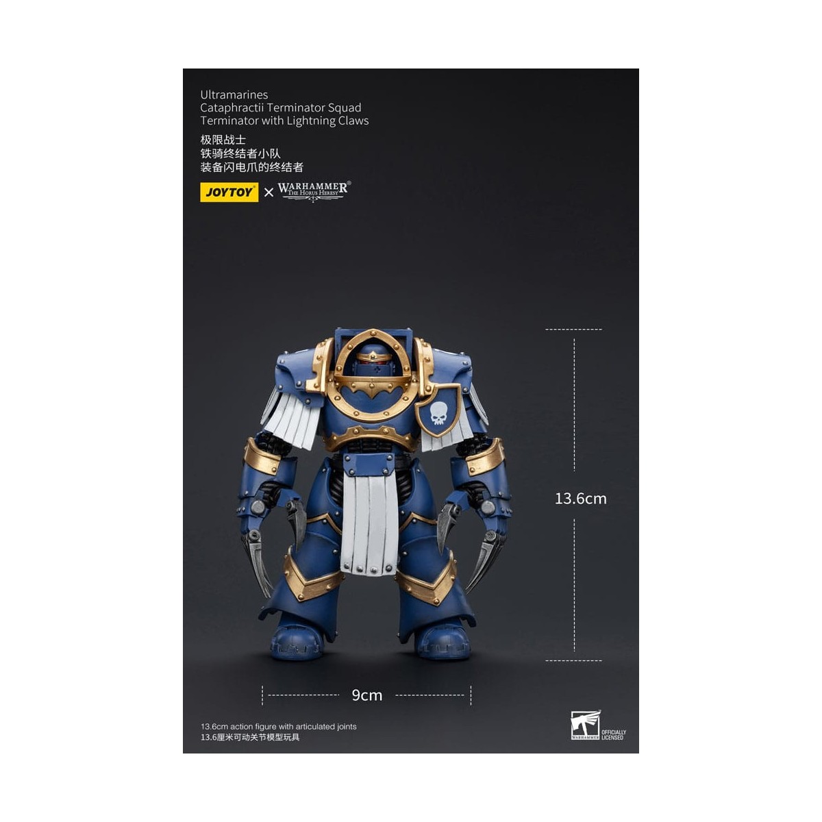JoyToy - Space Marine - Ultramarines - Squadra Cataphractii Terminator - Terminator con artigli fulminanti 1/18