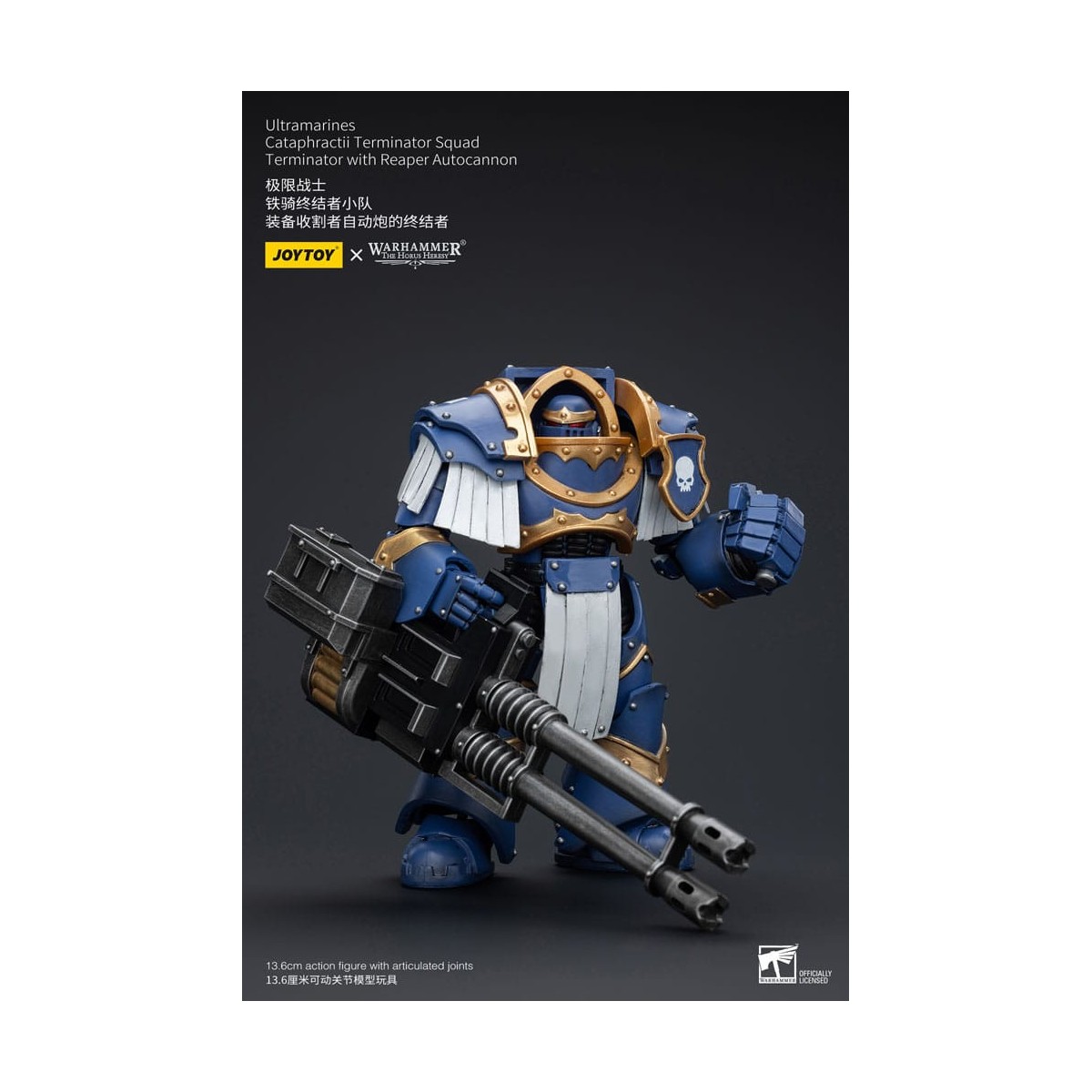 JoyToy - Space Marine - Ultramarines - Squadra Terminator Cataphractii - Terminator con autocannone Reaper 1/18