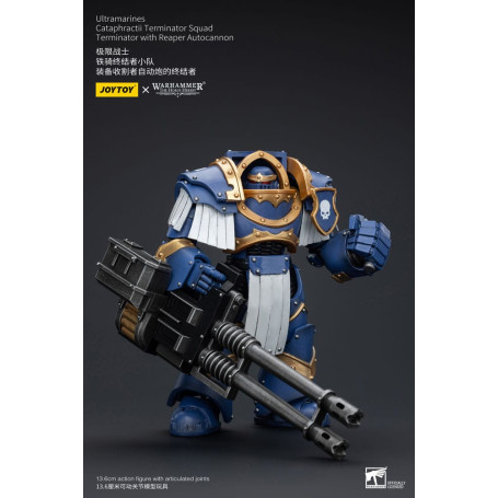 JoyToy - Space Marine - Ultramarines - Squadra Terminator Cataphractii - Terminator con autocannone Reaper 1/18