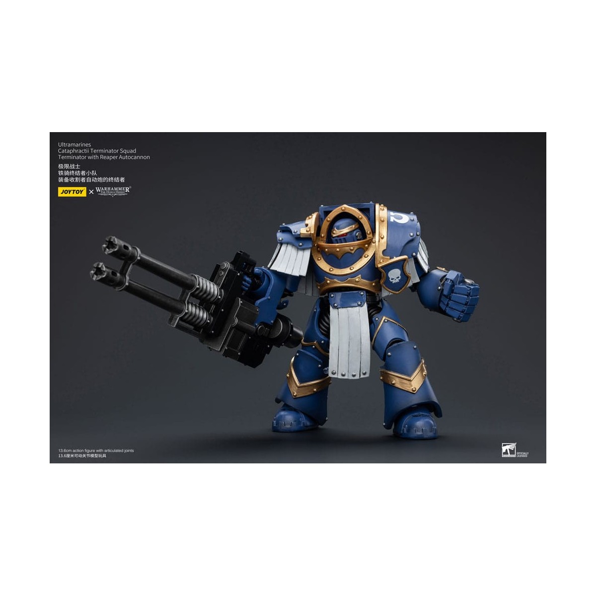 JoyToy - Space Marine - Ultramarines - Squadra Terminator Cataphractii - Terminator con autocannone Reaper 1/18