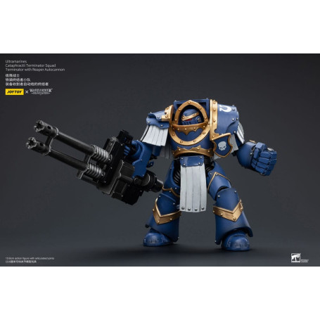 JoyToy - Space Marine - Ultramarines - Squadra Terminator Cataphractii - Terminator con autocannone Reaper 1/18