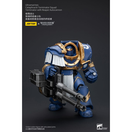 JoyToy - Space Marine - Ultramarines - Squadra Terminator Cataphractii - Terminator con autocannone Reaper 1/18