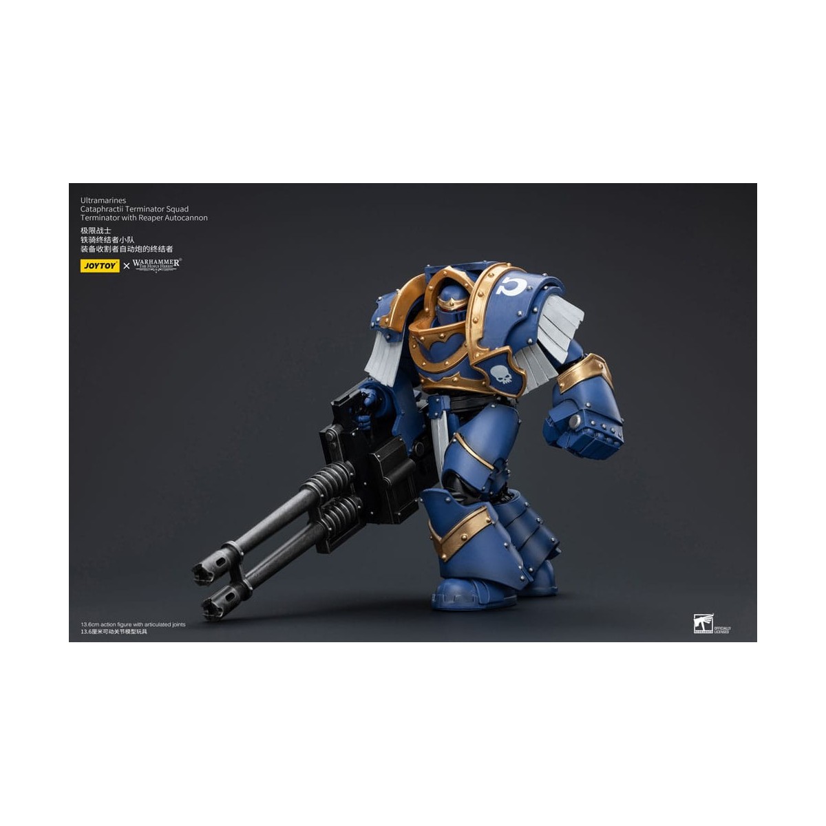 JoyToy - Space Marine - Ultramarines - Squadra Terminator Cataphractii - Terminator con autocannone Reaper 1/18
