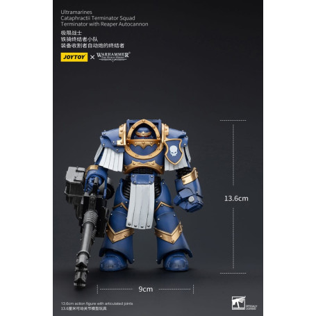 JoyToy - Space Marine - Ultramarines - Squadra Terminator Cataphractii - Terminator con autocannone Reaper 1/18