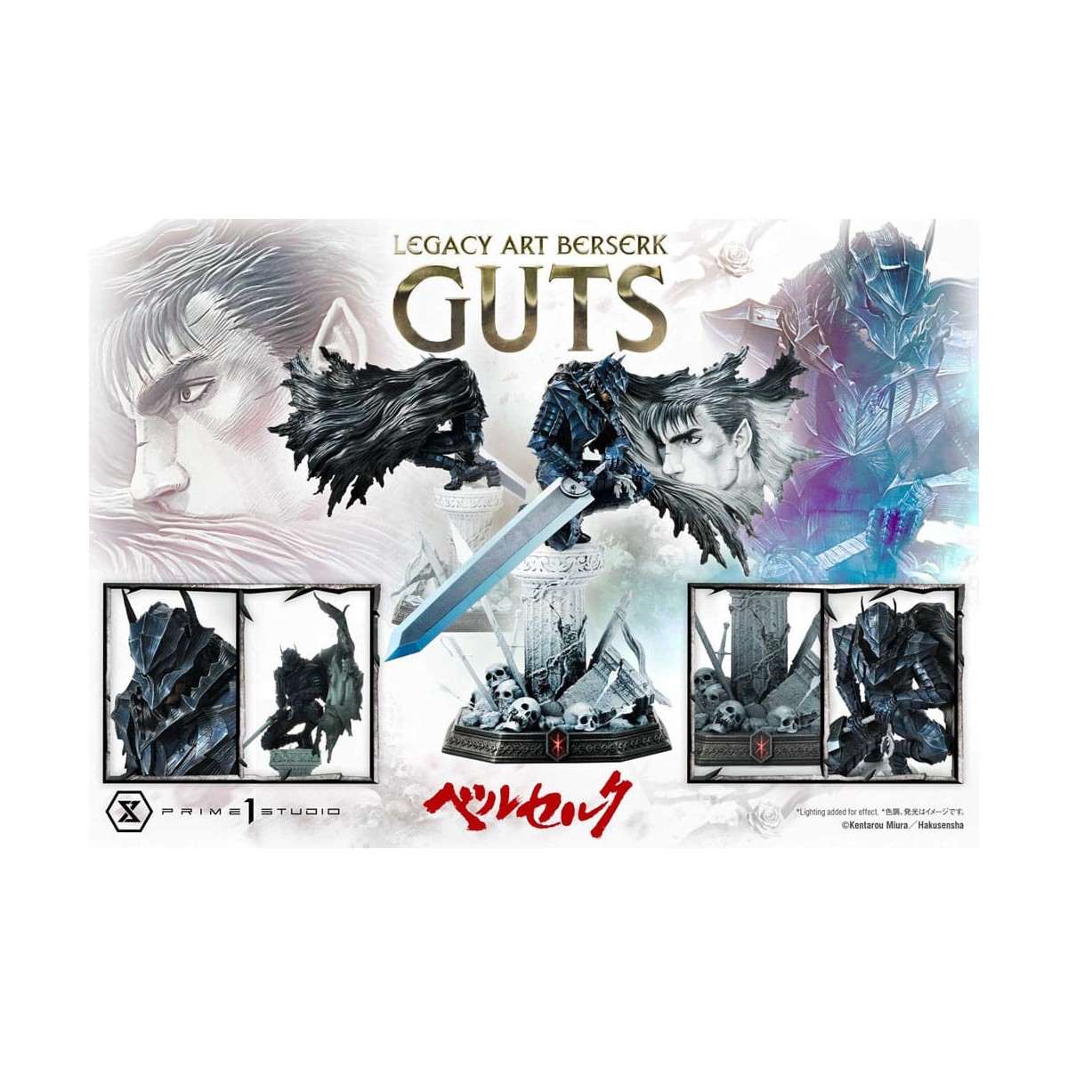 Prime 1 Studio Berserk - Kentaro Miura Legacy Art Berserker GUTS Versione Bonus Statua in scala 1/6