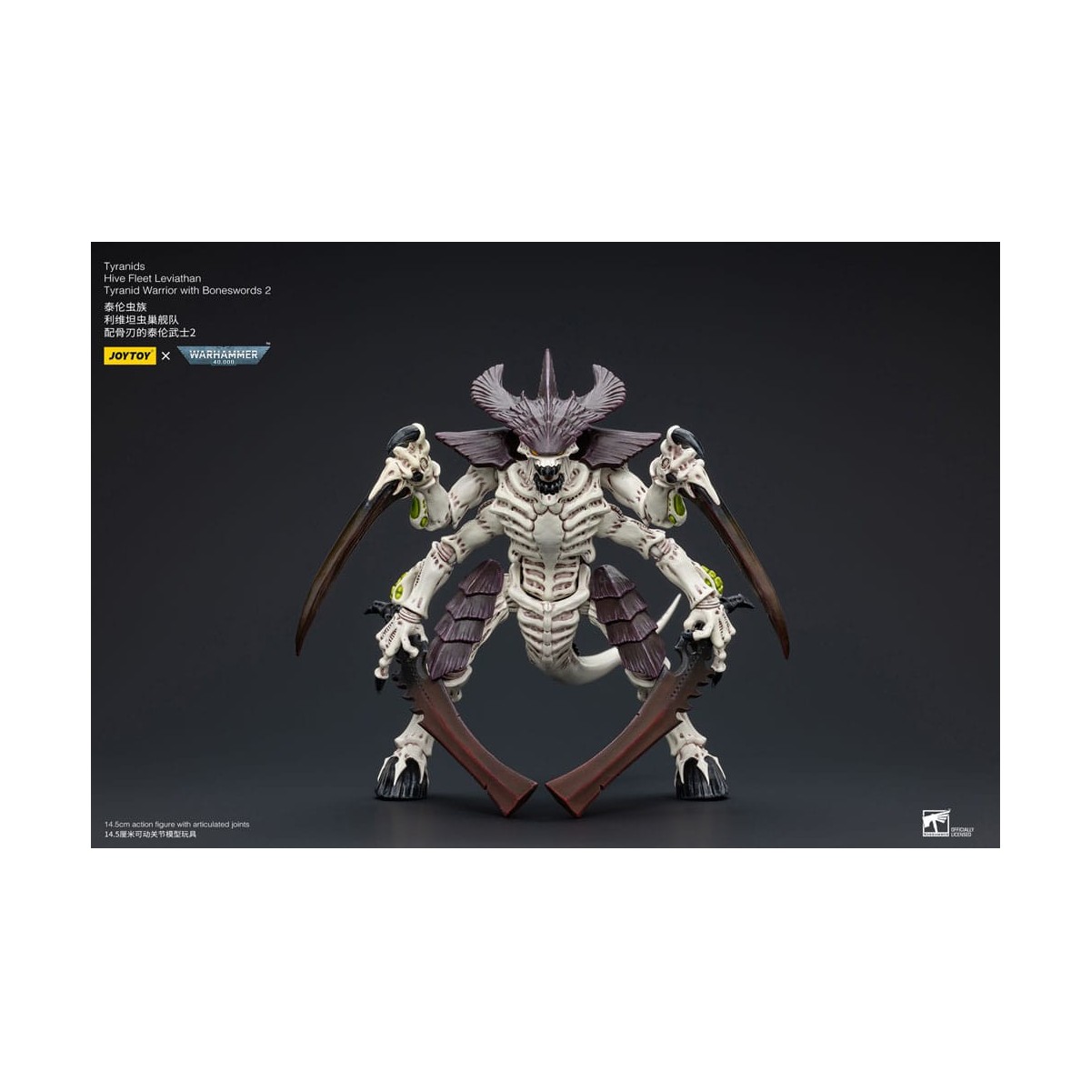 JoyToy Tiranidi - Guerriero Leviatano della Flotta Alveare con Spade d'Ossa 2 1/18 - Warhammer 40K