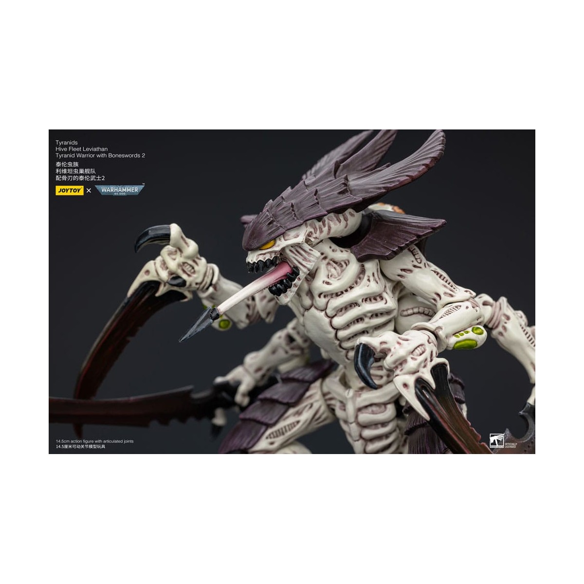 JoyToy Tiranidi - Guerriero Leviatano della Flotta Alveare con Spade d'Ossa 2 1/18 - Warhammer 40K