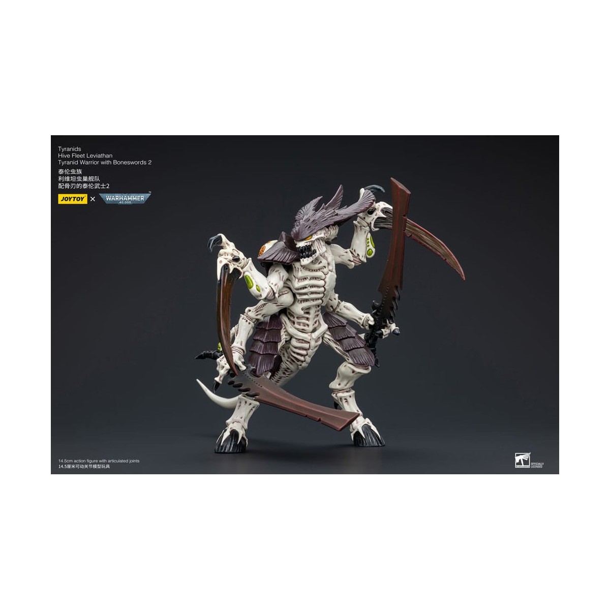 JoyToy Tiranidi - Guerriero Leviatano della Flotta Alveare con Spade d'Ossa 2 1/18 - Warhammer 40K
