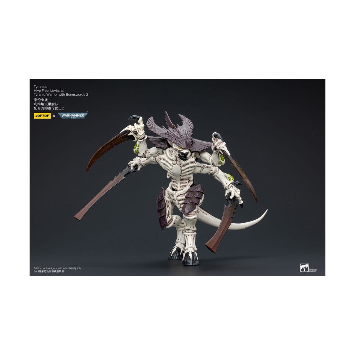 JoyToy Tiranidi - Guerriero Leviatano della Flotta Alveare con Spade d'Ossa 2 1/18 - Warhammer 40K