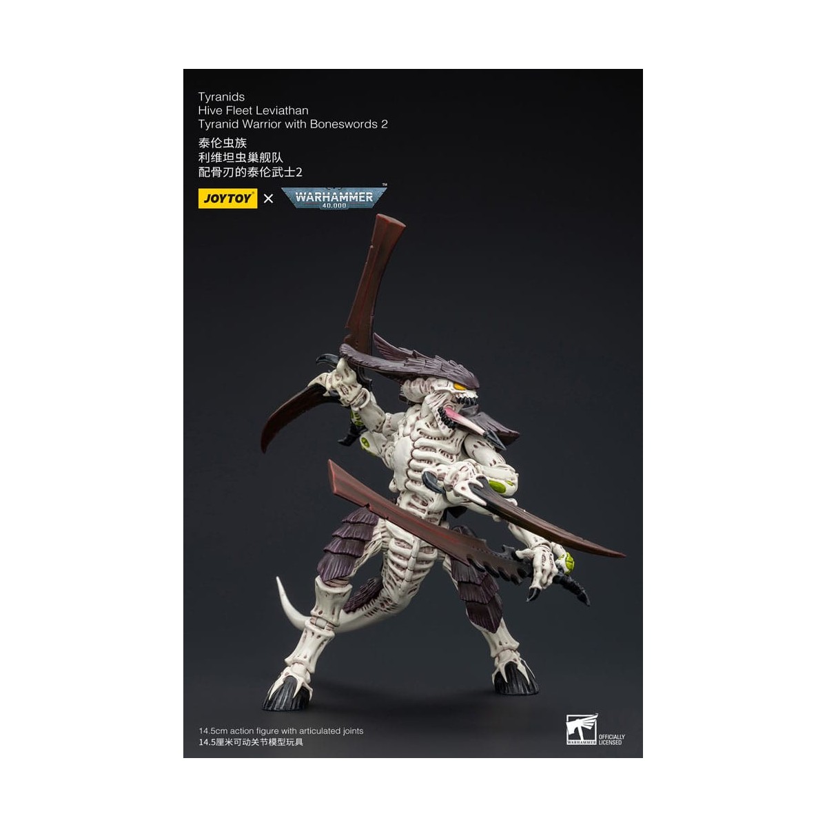 JoyToy Tiranidi - Guerriero Leviatano della Flotta Alveare con Spade d'Ossa 2 1/18 - Warhammer 40K