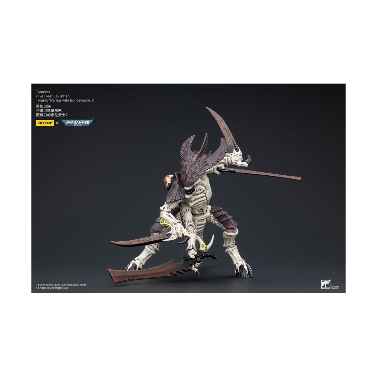 JoyToy Tiranidi - Guerriero Leviatano della Flotta Alveare con Spade d'Ossa 2 1/18 - Warhammer 40K