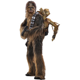 Hot toys Star Wars: Chewbacca con C-3PO smontato MMS 1/6 - L'Impero colpisce ancora