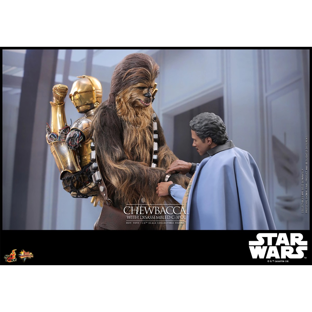 Hot toys Star Wars: Chewbacca con C-3PO smontato MMS 1/6 - L'Impero colpisce ancora