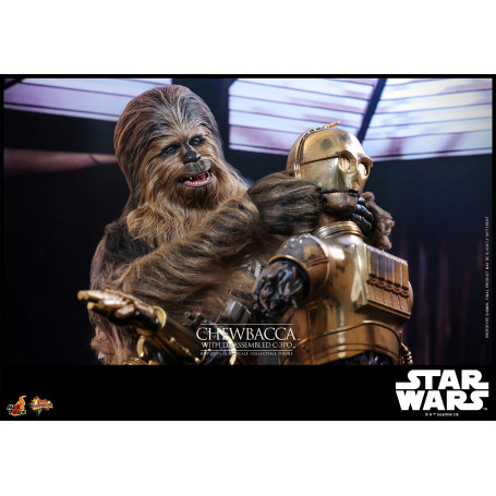 Hot toys Star Wars: Chewbacca con C-3PO smontato MMS 1/6 - L'Impero colpisce ancora