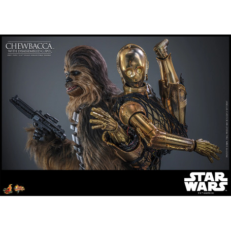 Hot toys Star Wars: Chewbacca con C-3PO smontato MMS 1/6 - L'Impero colpisce ancora