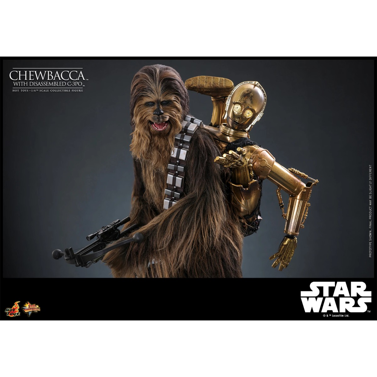 Hot toys Star Wars: Chewbacca con C-3PO smontato MMS 1/6 - L'Impero colpisce ancora