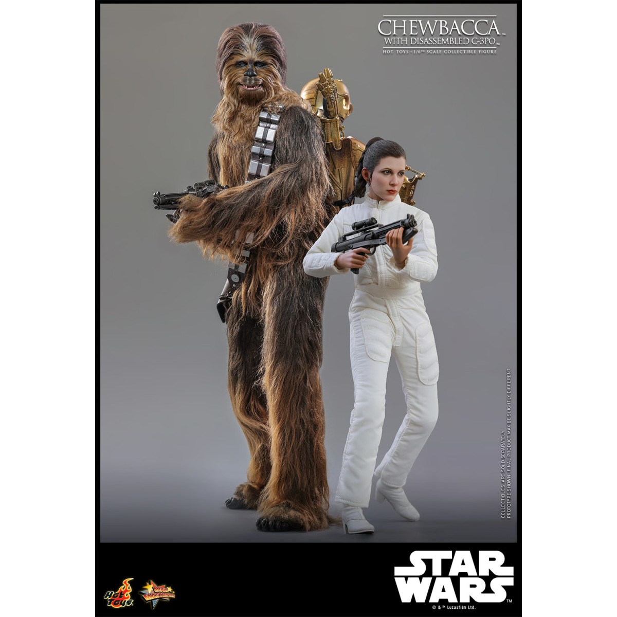 Hot toys Star Wars: Chewbacca con C-3PO smontato MMS 1/6 - L'Impero colpisce ancora