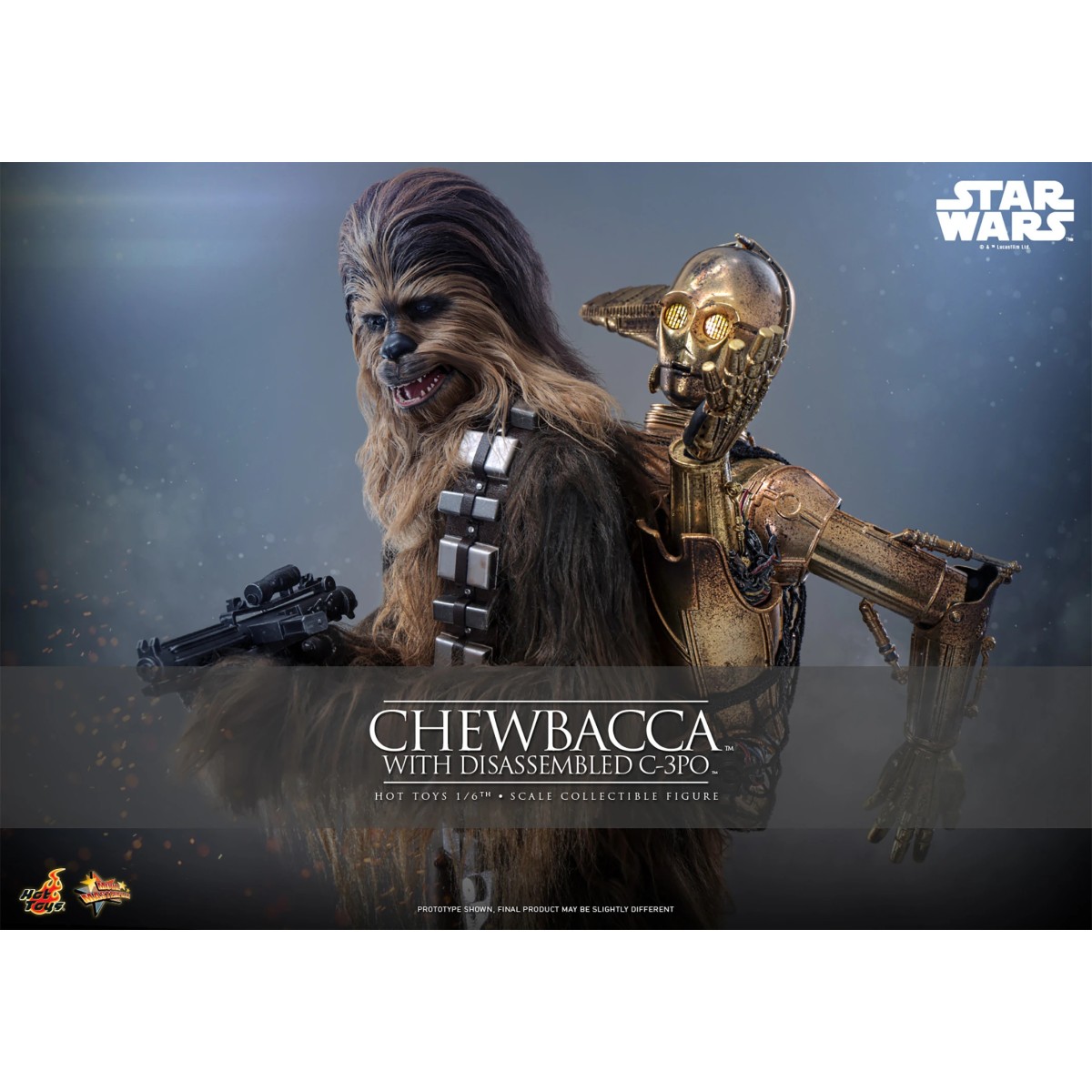 Hot toys Star Wars: Chewbacca con C-3PO smontato MMS 1/6 - L'Impero colpisce ancora