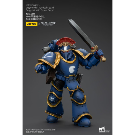 JoyToy - Ultramarines - Sergente della squadra tattica della Legione MKIII con spada di potere 1/18 - L'Eresia di Horus