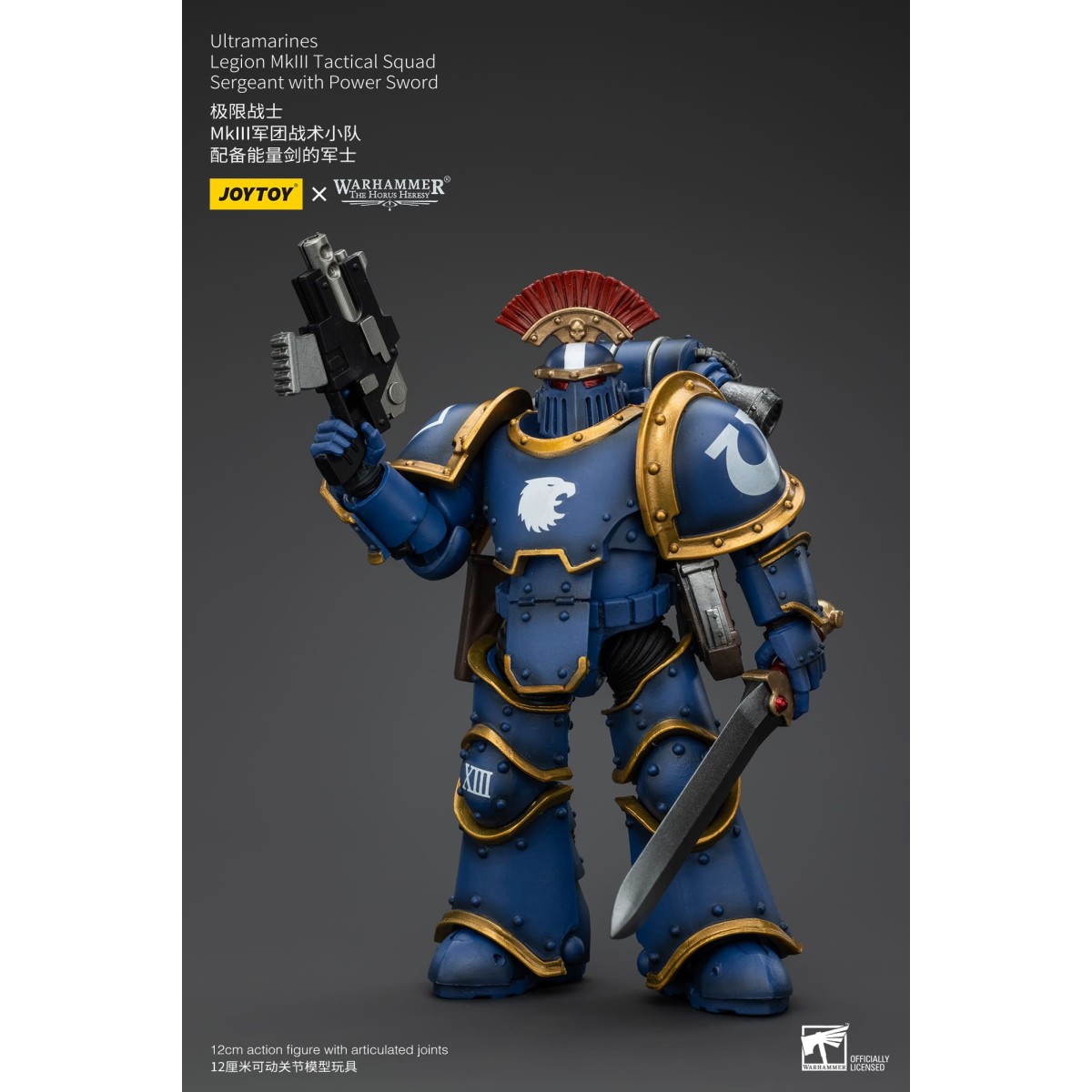 JoyToy - Ultramarines - Sergente della squadra tattica della Legione MKIII con spada di potere 1/18 - L'Eresia di Horus
