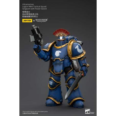 JoyToy - Ultramarines - Sergente della squadra tattica della Legione MKIII con spada di potere 1/18 - L'Eresia di Horus